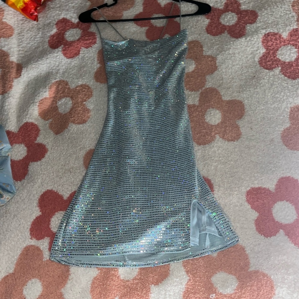 Got this dress from macys, size xs, baby blue, good condition like new.